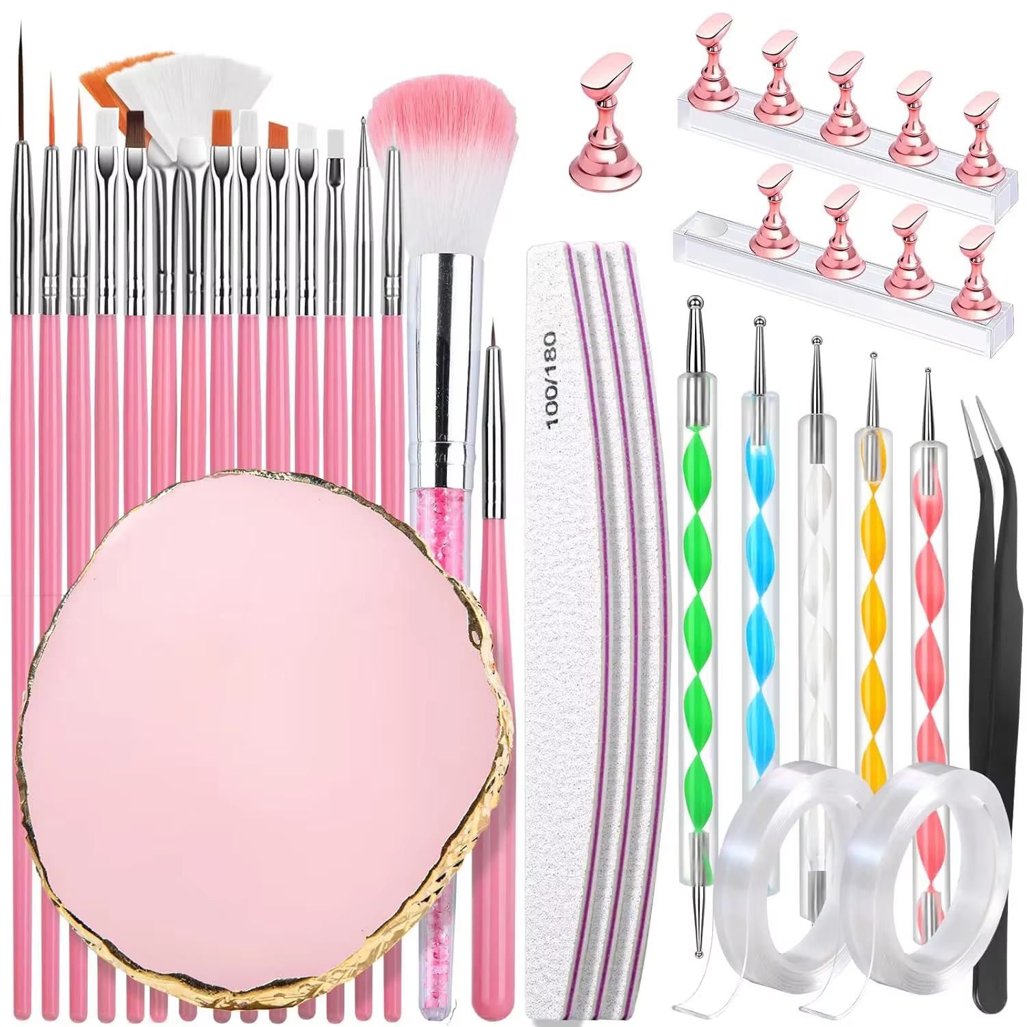 Kit complet d'outils pour ongles tout-en-un (30 pièces) – Essentiels de qualité salon pour l'art des