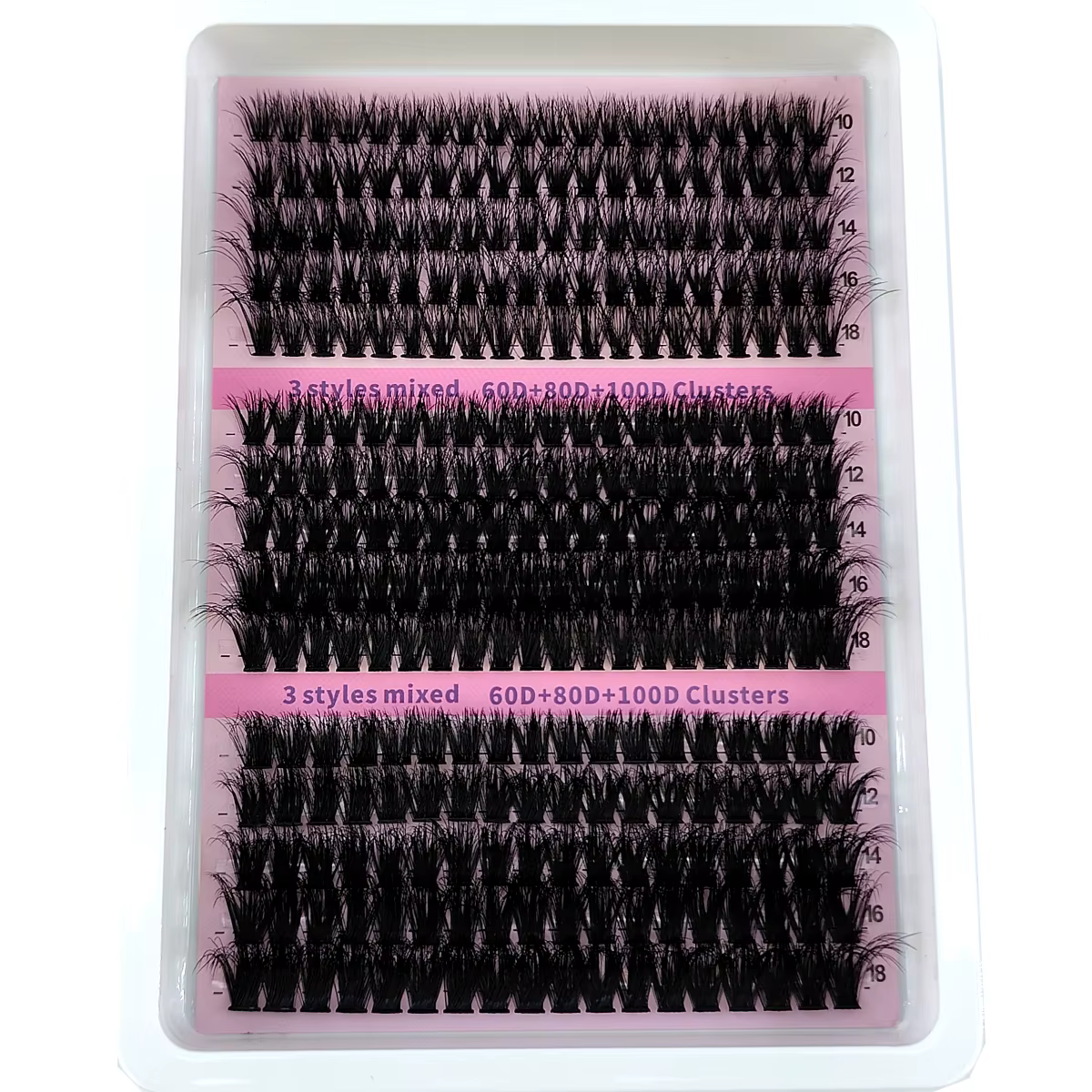 Nouveau 15 rangées bricolage 5D grappes de cils moelleux 60D-200D grappes de cils épais cils individ