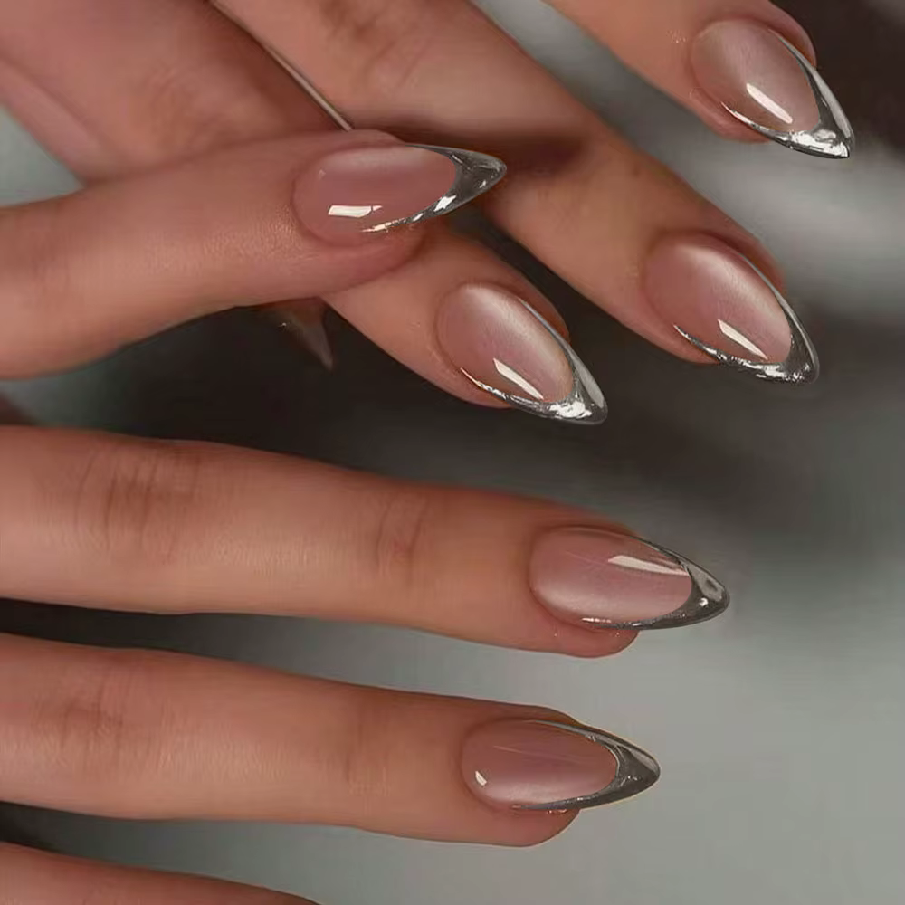 24 pièces d'art d'ongle de Gel 3D en forme d'amande fait à la main, créer un Design d'ongle d'oeil d