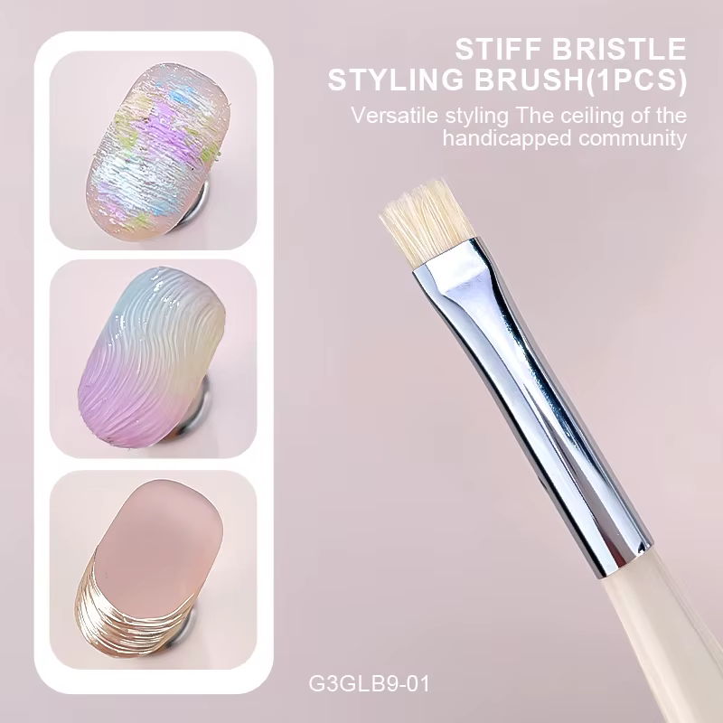 Kaniu 1/2 pièces brosse à poils durs pour Nail Art débutant pinceau de modélisation Gel peinture sty