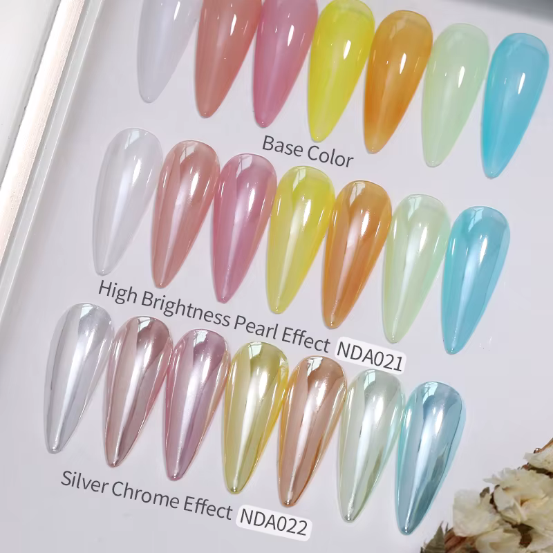NICOLE DIARY – poudre à ongles en perles blanches brillantes, placage au clair de lune, Pigments eff