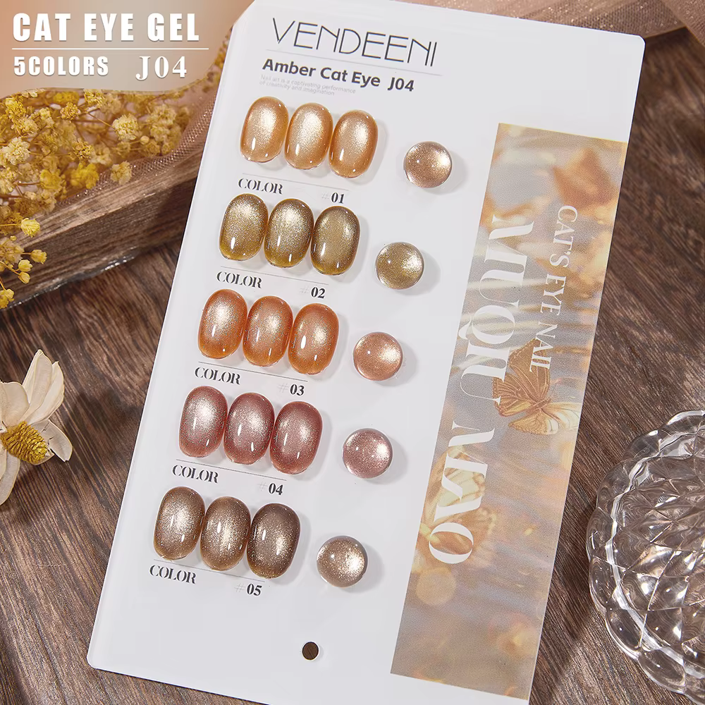 Vendeeni 5 couleurs/ensemble cristal oeil de chat Gel vernis à ongles Semi Permanent scintillant mag