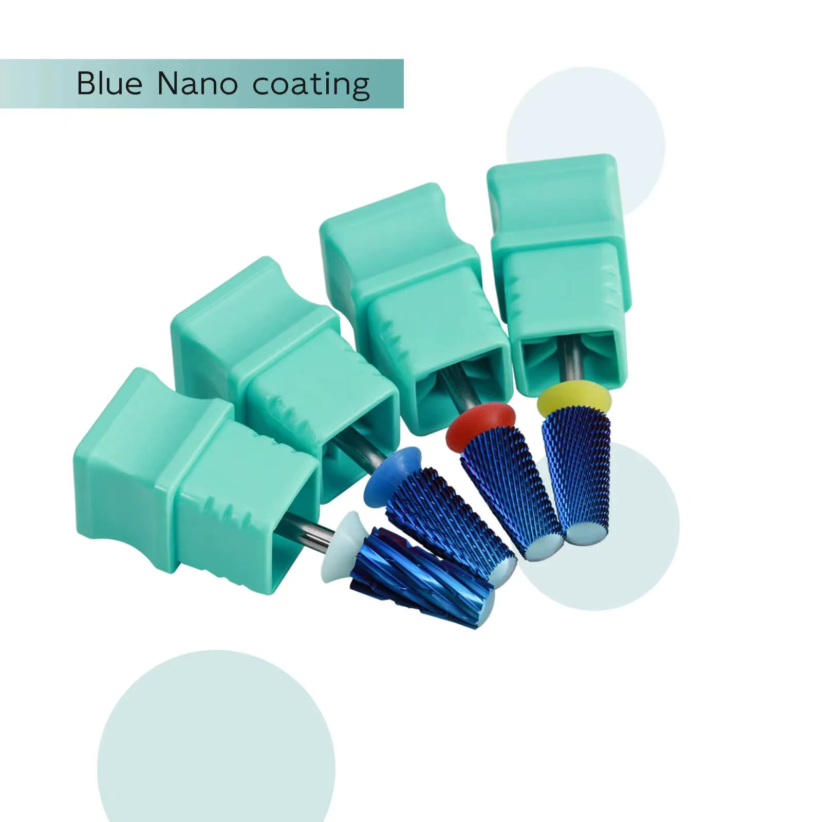 HYTOOS bleu Nano sécurité forets à ongles coniques 3/32 forets en carbure arrondis pour ongles foret