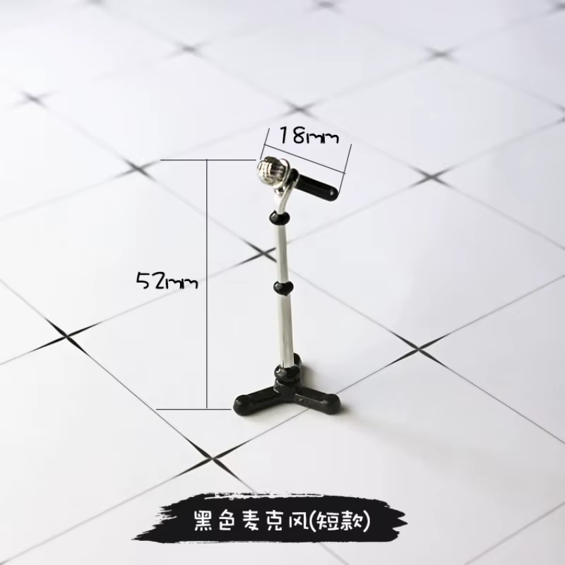 1 pièce de microphone court miniature de simulation créative, accessoire de maison de poupée, modèle
