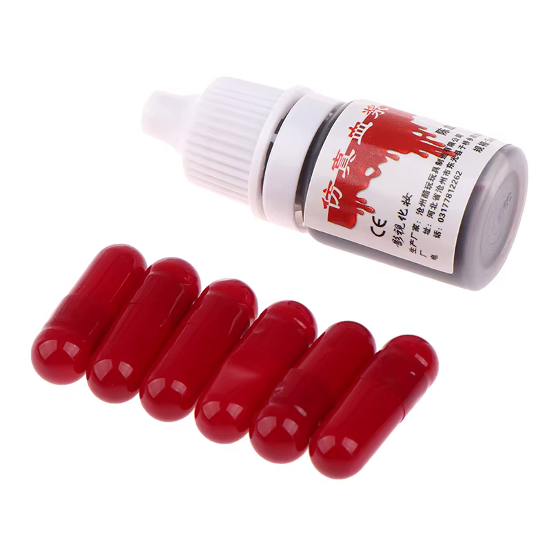Fausses pilules de sang de Vampire réalistes, 6 pièces/10 pièces, fausses gélules d'horreur, jouets 