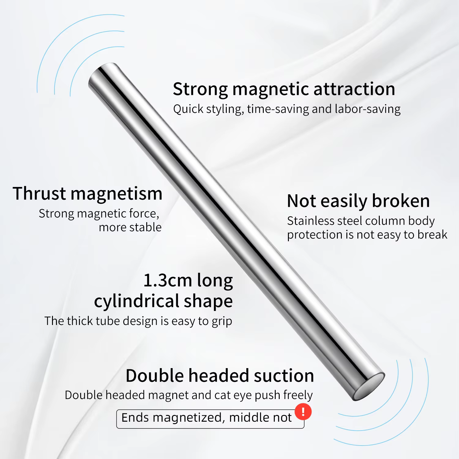 Bâton magnétique pour ongles œil de chat, aimant cylindrique, vernis gel UV, outil de conception de