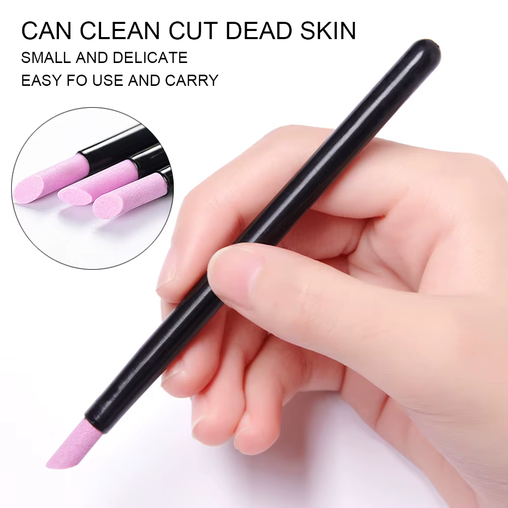 Tiges de lime à ongles en pierre de Quartz, dissolvant de cuticules, dissolvant de peau morte, cadea