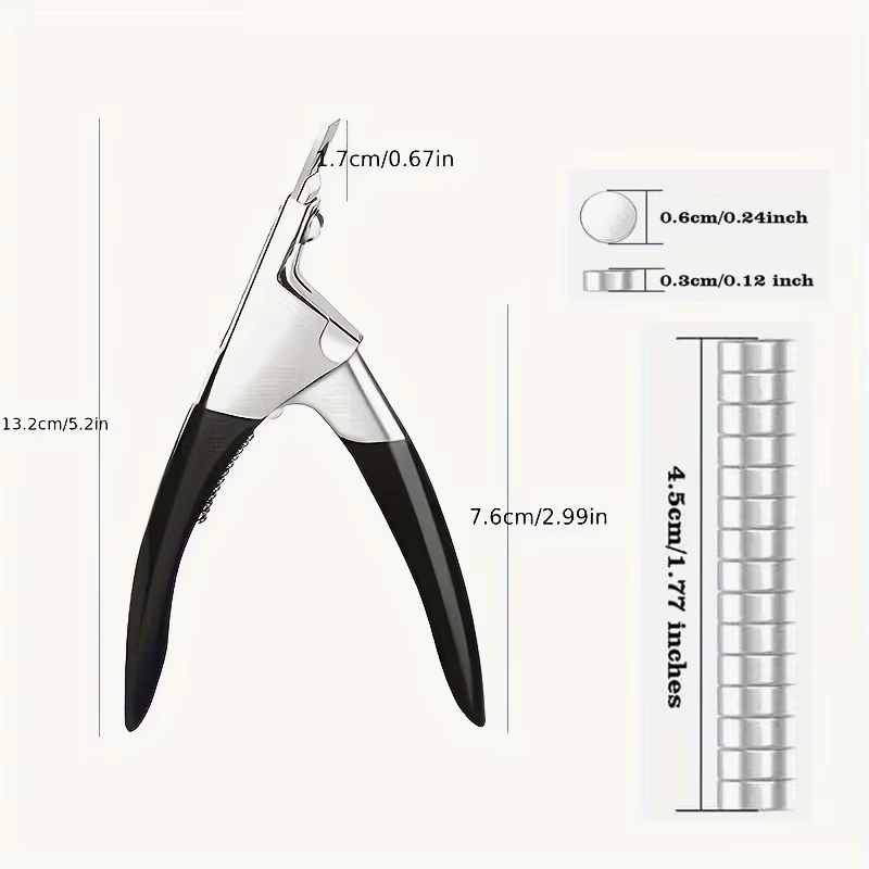 Coupe-ongles en acrylique en acier inoxydable, ciseaux arc-en-ciel, faux-points en U, outils de manu