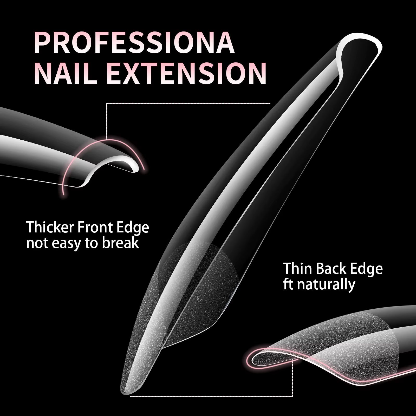 Faux ongles en Gel doux Extra longs 2XL, demi-mat, couverture complète transparente, Stiletto carré 