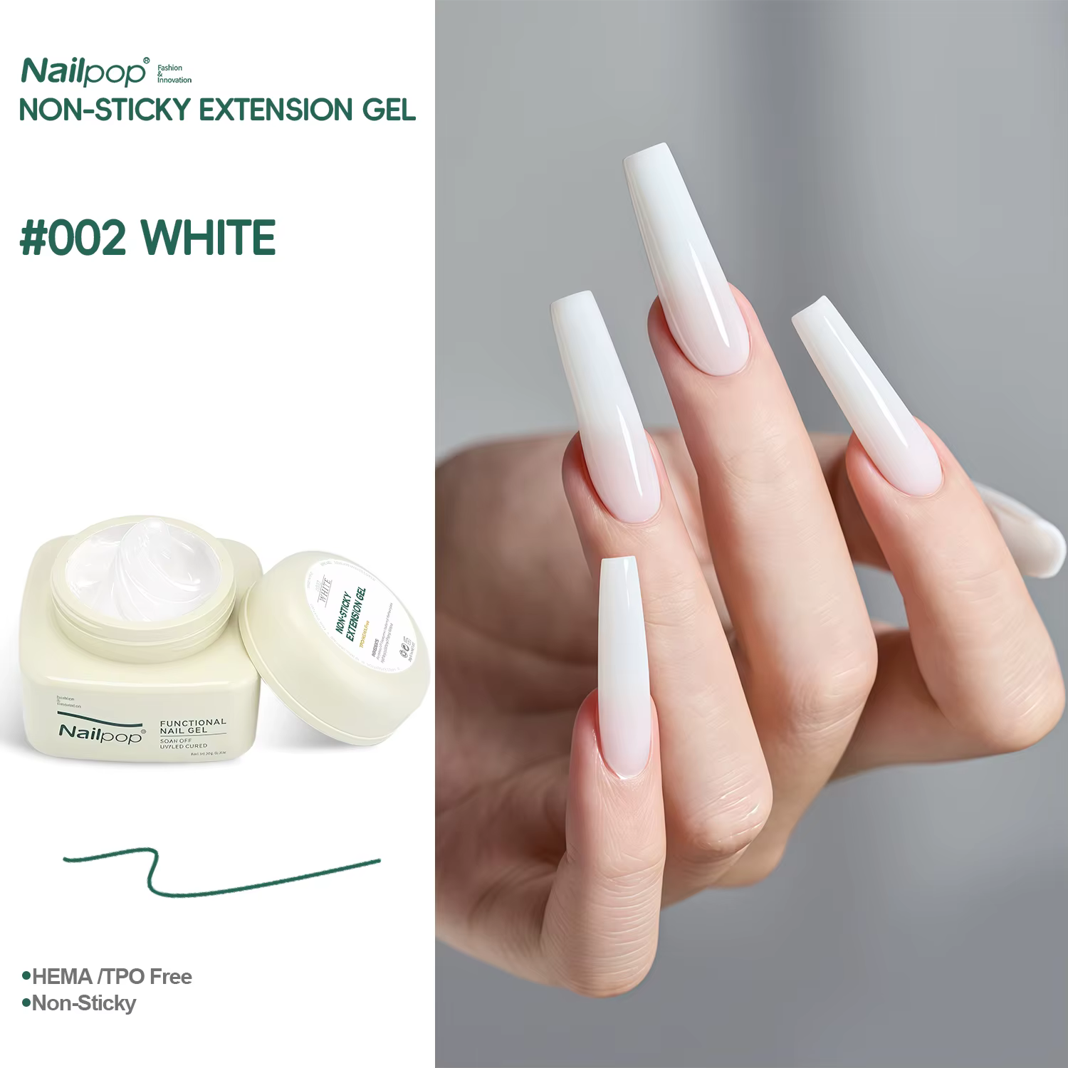 Nailpop No TPO/HEMA Gel d'extension Non collant pour ongles Art manucure sculpture UV LED durcisseme
