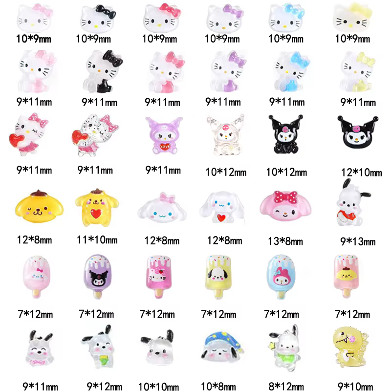 Sanrioed Hello Kitty bricolage Nail Art bijoux décor Kawaii Kuromi breloques pour manucure bricolage