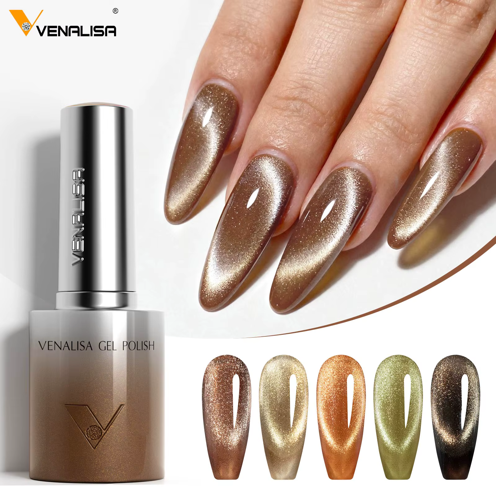Venalisa TPO gratuit Hema gratuit 10ml ongles d'hiver café chaud oeil de chat vernis à ongles Gel ai