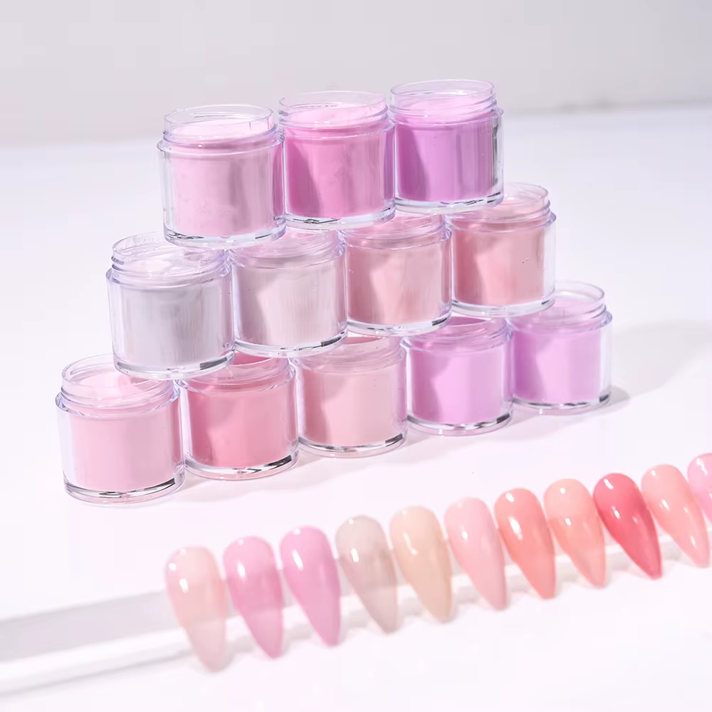 Poudre acrylique pour ongles N64.Art, 10 g/bouteille, pointes en polymère, extension rose nude, trem