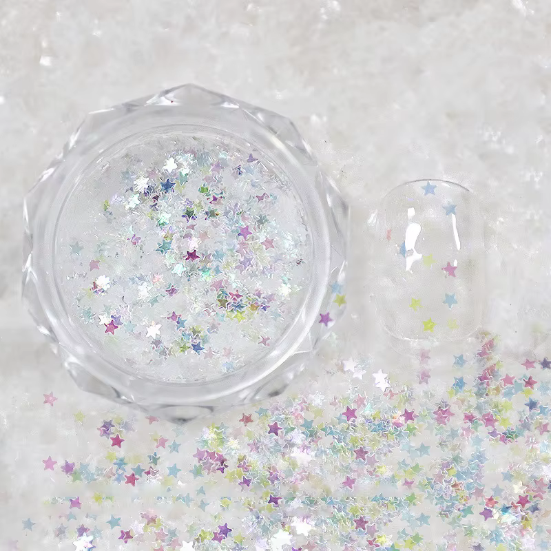 1 pot de paillettes étoiles miniatures de 1 mm pour ongles, décoration scintillante pour salon de ma
