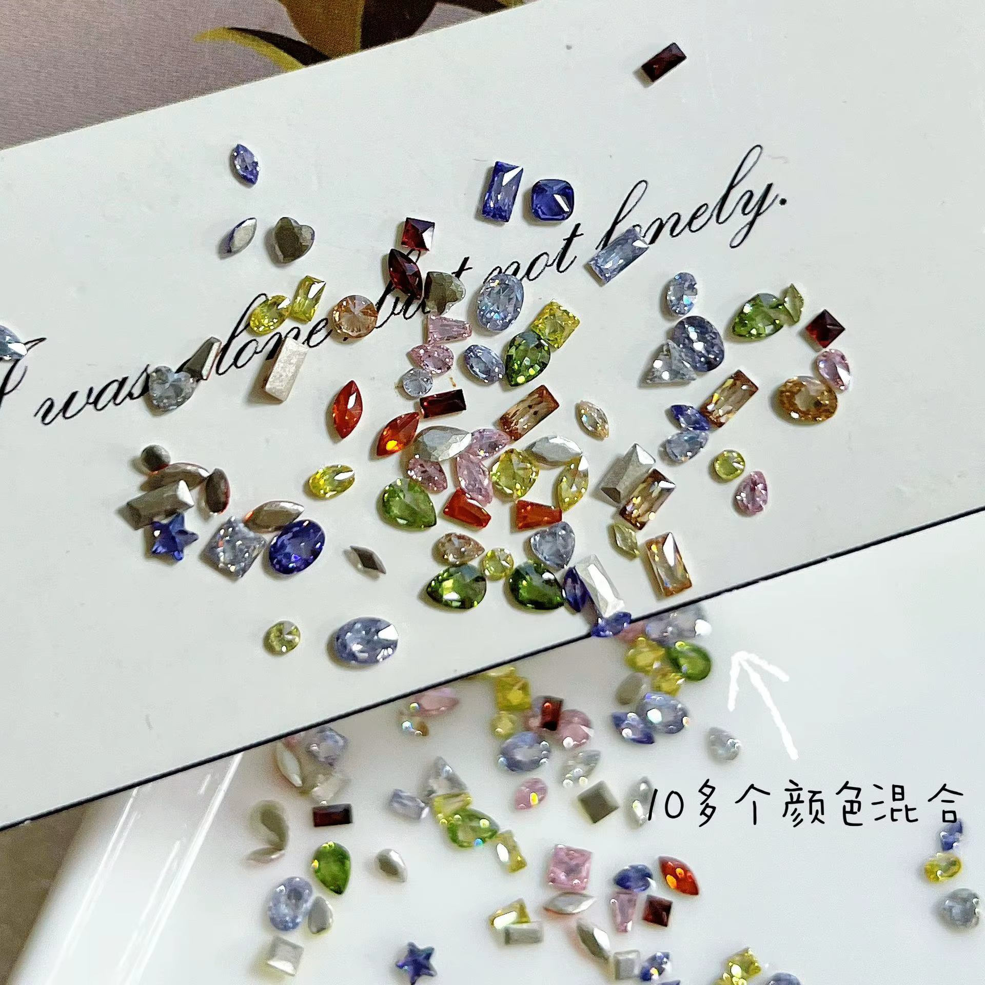 K9 perceuse à ongles Mini 5A Zircon diamant couleur mixte fond plat scintillant bord inversé Zircon 