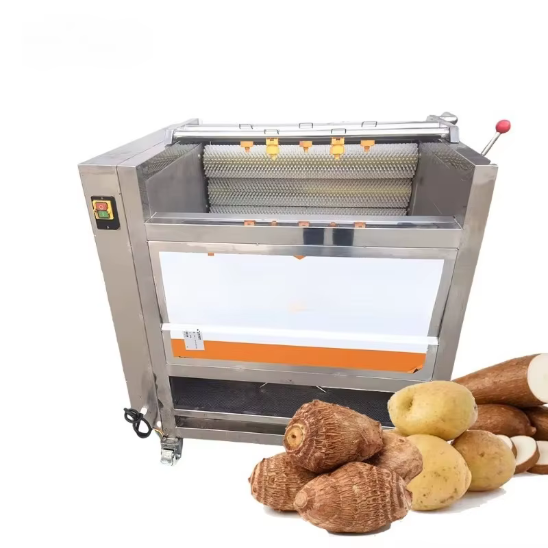 Machine de nettoyage et d'épluchage de rouleaux de cheveux de racine et de tubercule