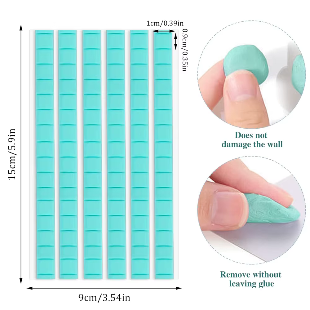 Colle adhésive réutilisable pour ongles, argile blanche/rose/verte, pour faux ongles, présentation d