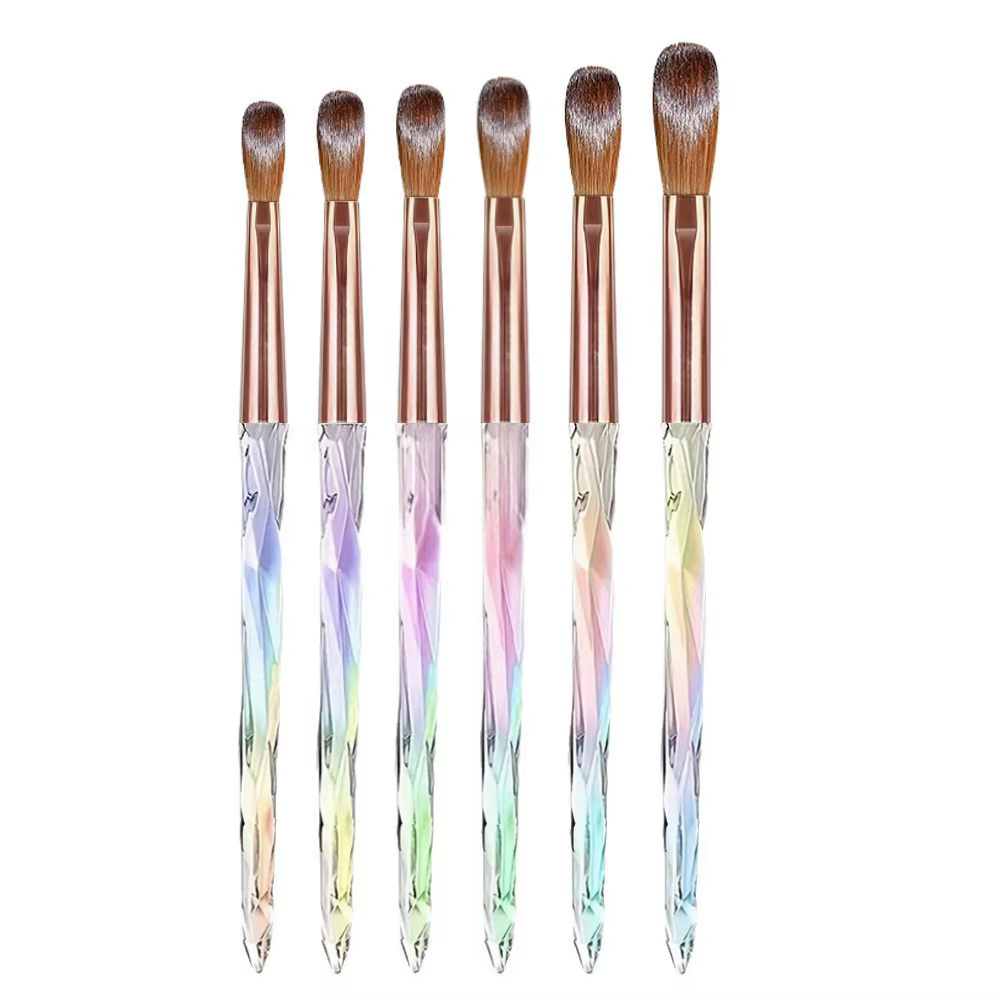 Kit de pinceaux de sculpture 3D, 6 pièces, ensemble de pinceaux à ongles en acrylique, Aurora, pince