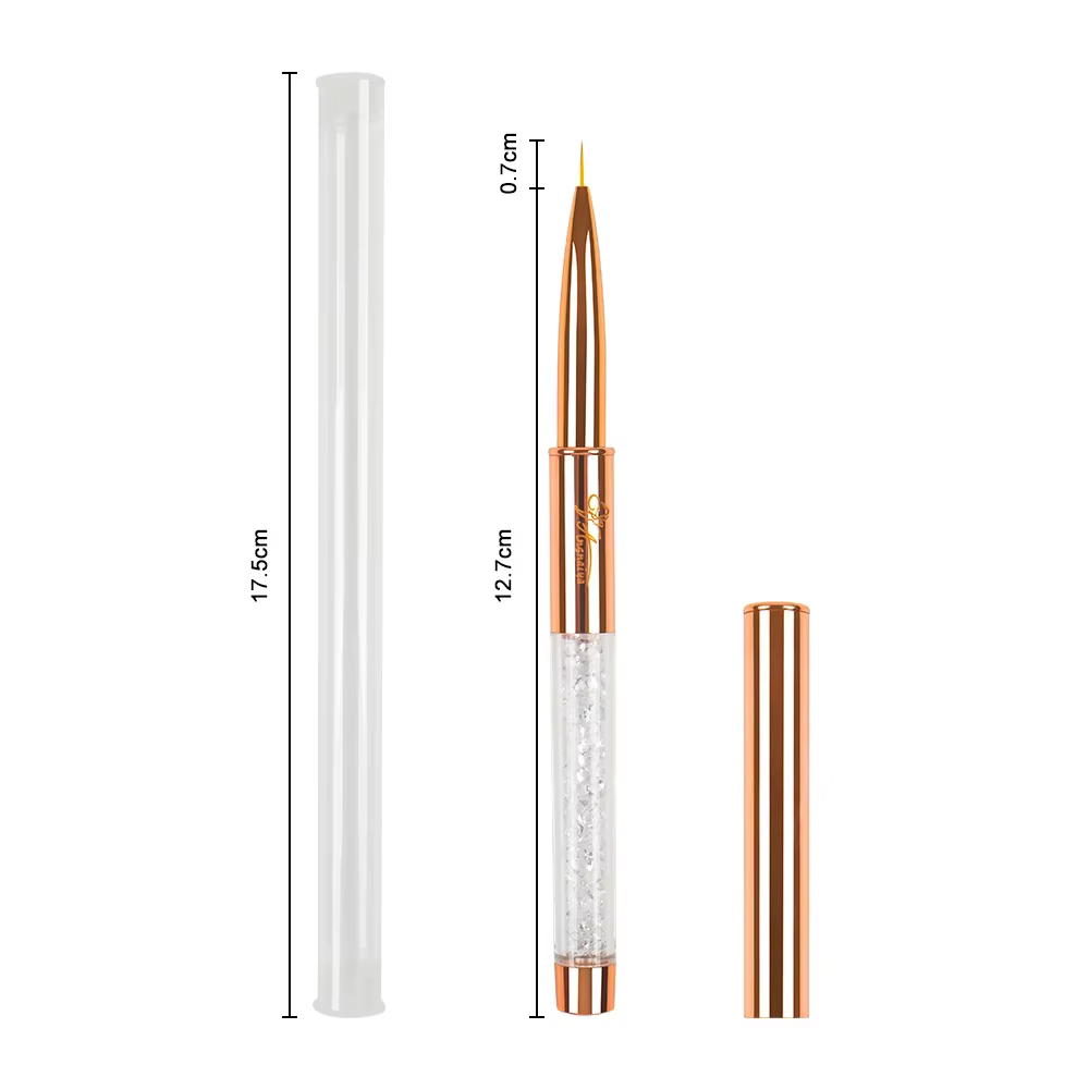 BQAN – brosse à ongles en or Rose, stylo de peinture pour revêtement de Gel UV, brosse de dessin en 