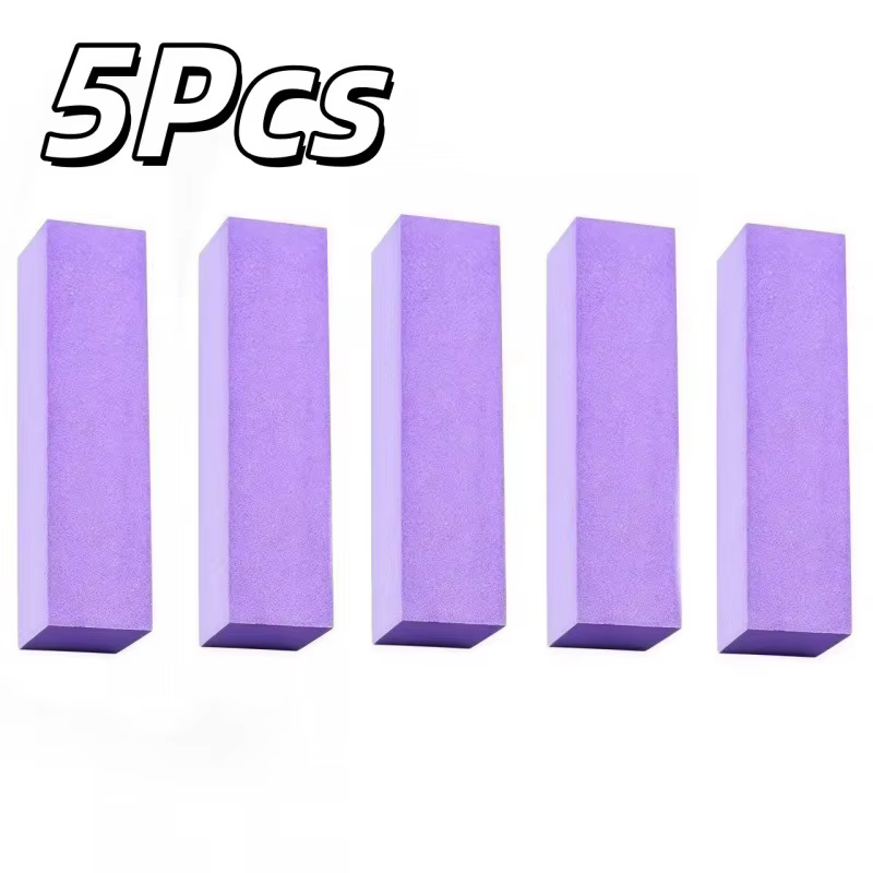 Lot de 5 blocs de polissage pour ongles, grain 100/180, lime à ongles 3-en-1 pour ongles en acryliqu