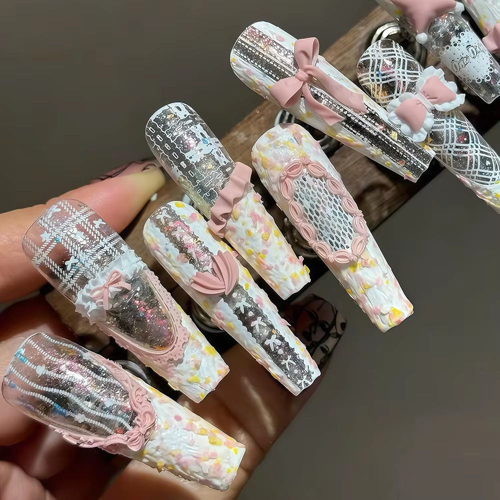 Moule à ongles crème à fleurs pour filles, 3D en Silicone, sculpture d'ongles, breloques en résine, 
