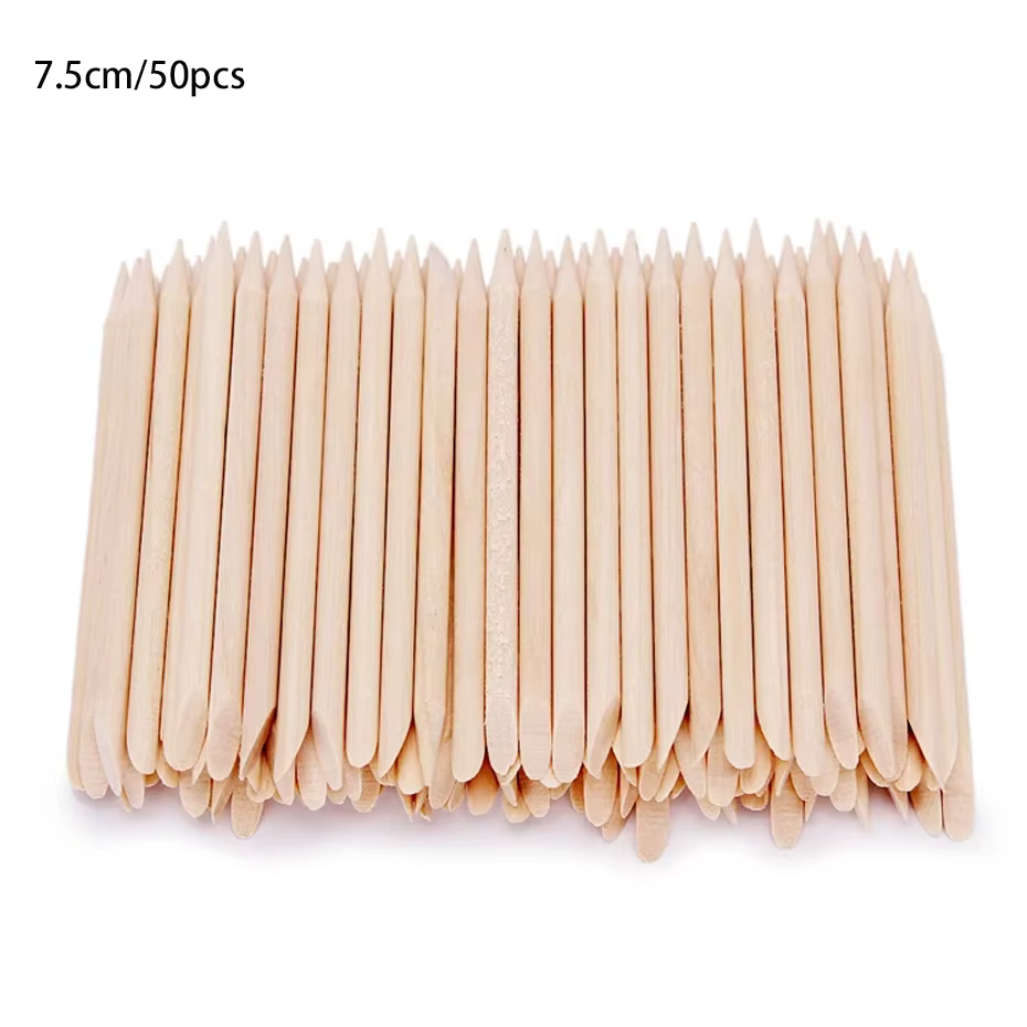 50/100 pièces Nail Art poussoir Orange bois bâtons cuticule poussoir dissolvant strass pointillage r