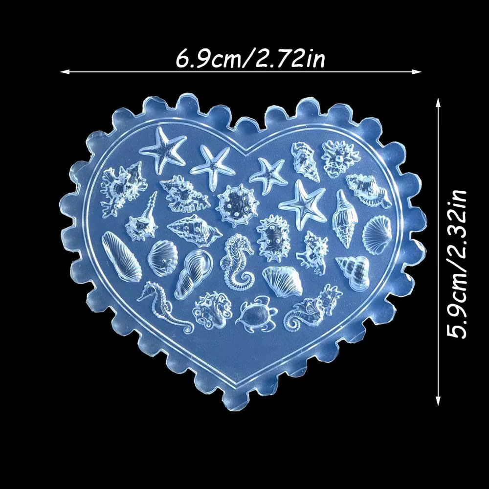 Moule à ongles en silicone Océan d'été, 2 styles, pour manucure gel 3D, motifs coquillages, conques,