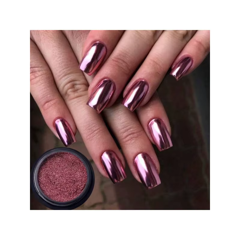 Poudre miroir magique en métal chromé, 1 boîte, pour vernis Gel, Nail Art, paillettes, décorations p