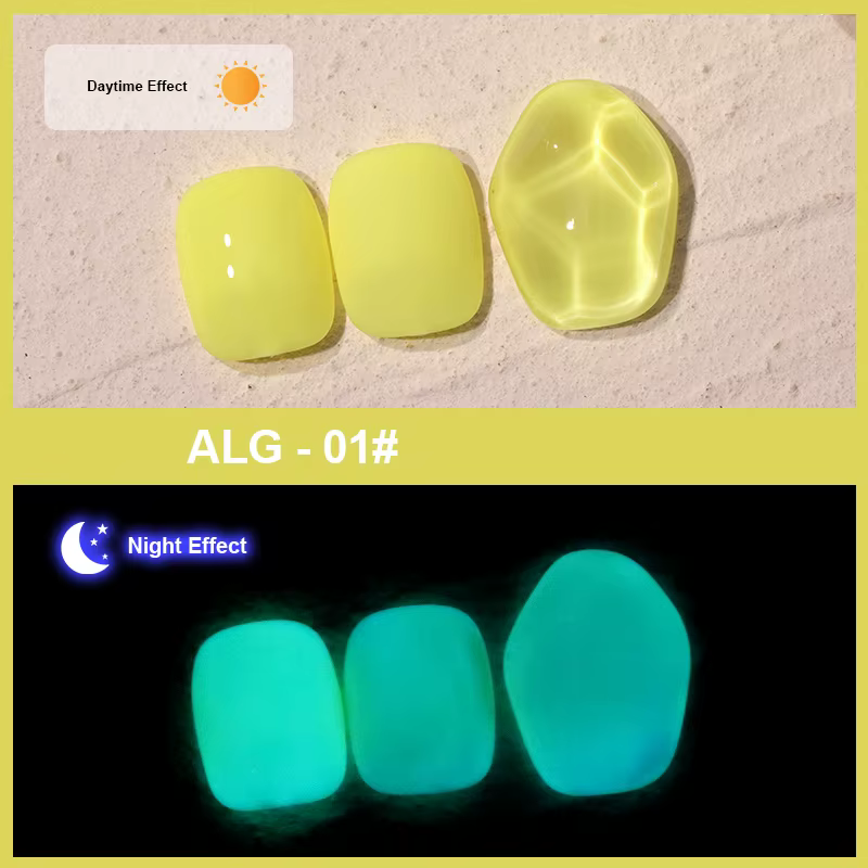 AS Vernis à ongles gel fluorescent vert qui brille dans le noir, gel UV LED néon, gel soak-off, gel 