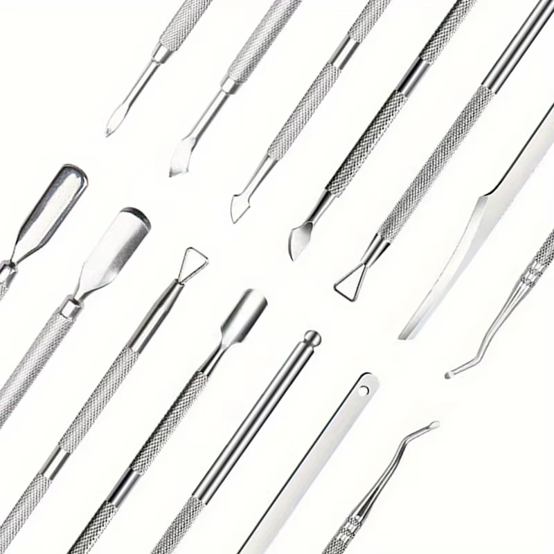 Poussoir à cuticules multicolore à Double extrémité en acier inoxydable, dissolvant de peau morte po
