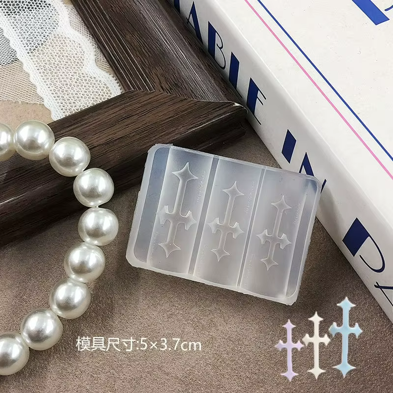 Pochoirs à ongles tendance en silicone 3D pour la sculpture DIY, motifs croix, papillon, nœud, pour 