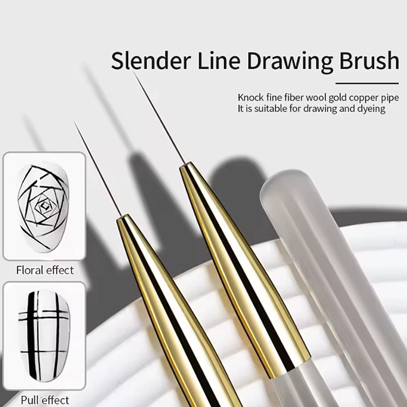 Stylos à poignée en acrylique extrêmement fin pour Nail Art, pinceaux de peinture pour bricolage, po
