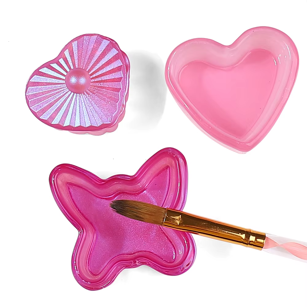 Verre de cristal plusieurs formes tasse à ongles poudre acrylique liquide Dappen plat bol support co