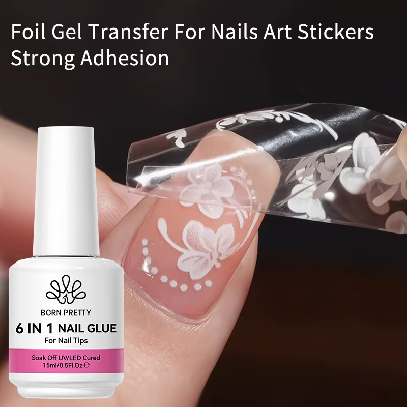 BORN PRETTY 15/10ML 6 en 1 Gel de colle pour ongles pour ongles acryliques tremper Gel de Base couch