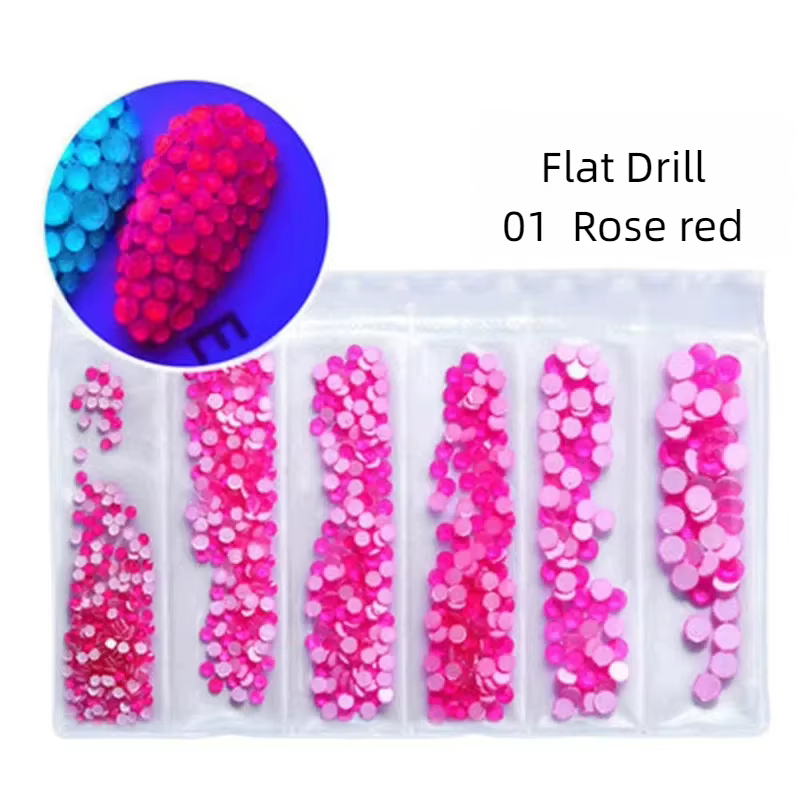 Strass néon lumineux Fluorescent, mélange Noctilucent sans correcteurs, décorations Nail Art à dos p