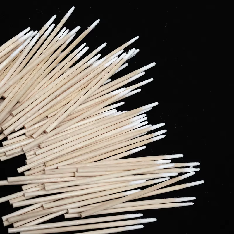 300 pièces ongles bois coton-tige bâtons propres dissolvant de vernis à ongles outils d'art tête de 