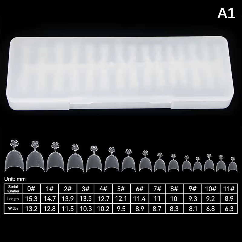Faux ongles transparents Super D Arc longs, pointes de Gel à couverture complète, Capsule d'art des 