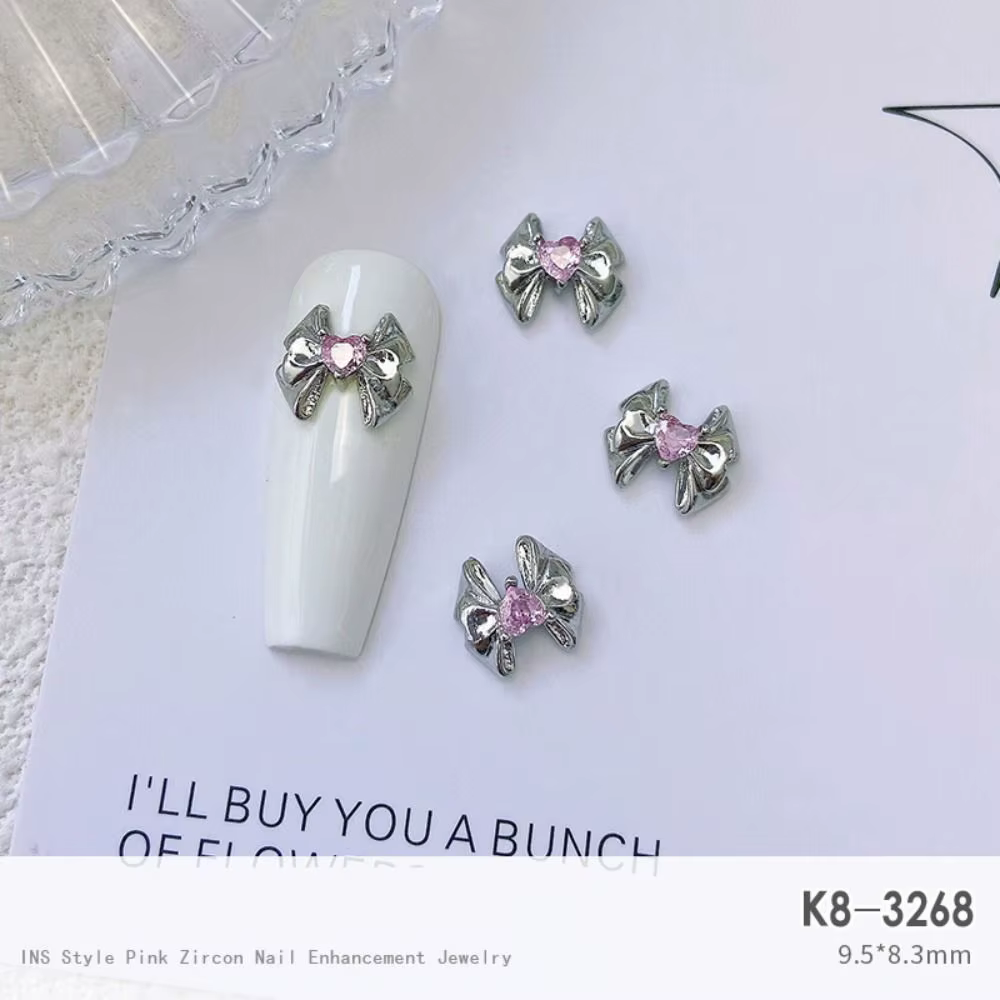Breloques de luxe légères pour ongles, cœur aimant, bricolage, bijou rose, décoration des ongles, fo