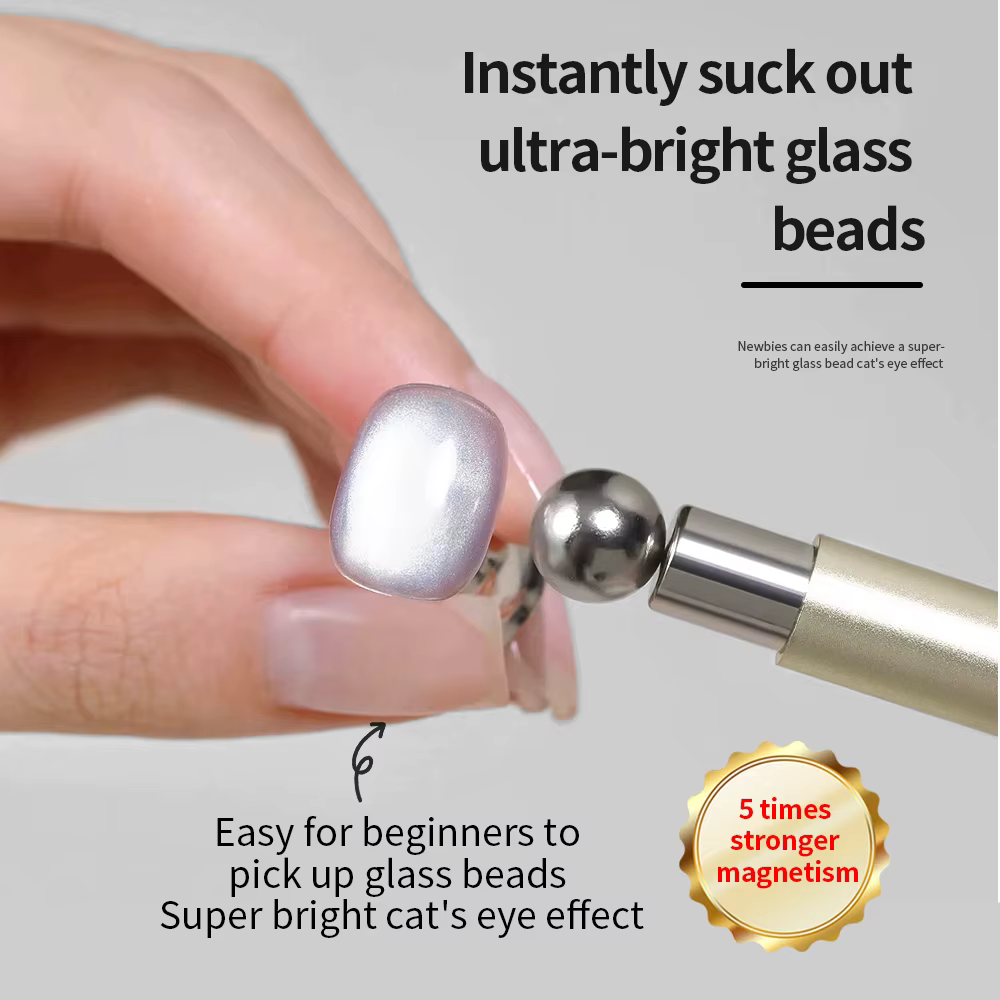 1/2 pièces Double tête oeil de chat circulaire aimant perle cylindrique outil d'art des ongles pour