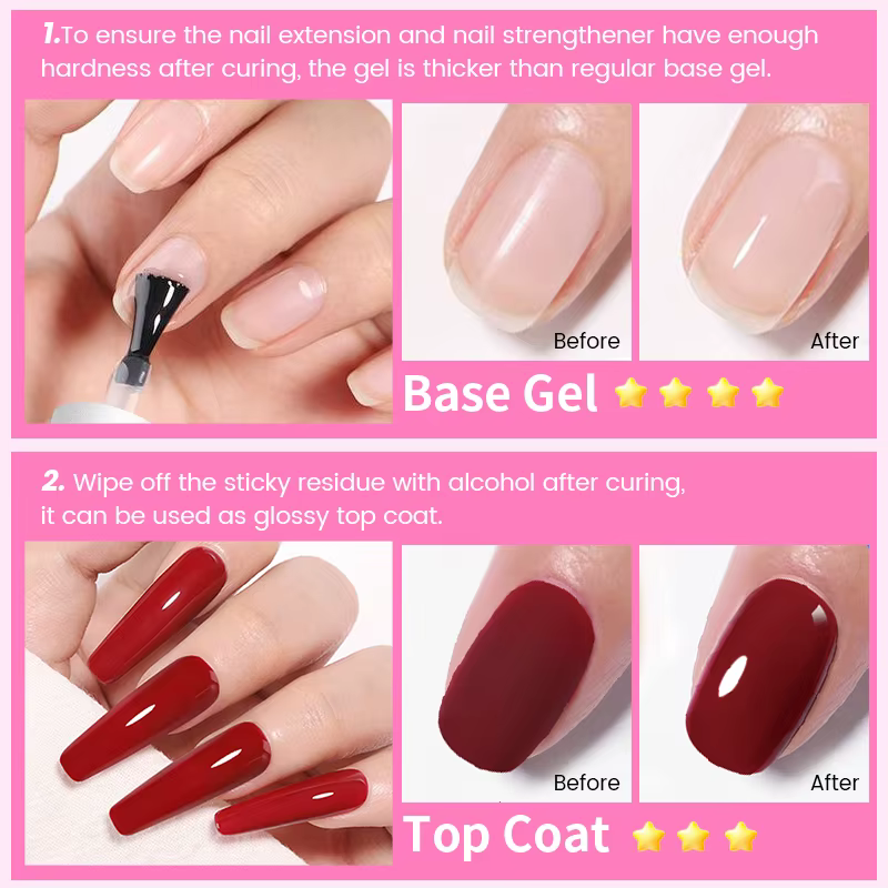 Fausse faillite N PRETTY-Gel de colle à ongles 6 en 1, gel de base d'ongle acrylique, couche de fini