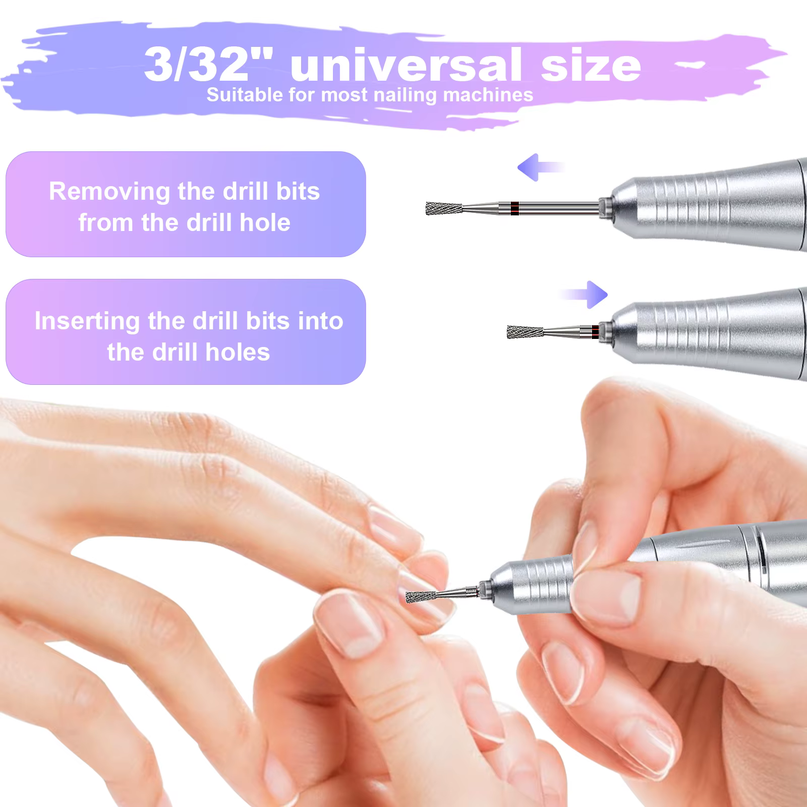 Tête de polissage en acier au tungstène pour Nail Art, pour manucure rapide, élimination des peaux m