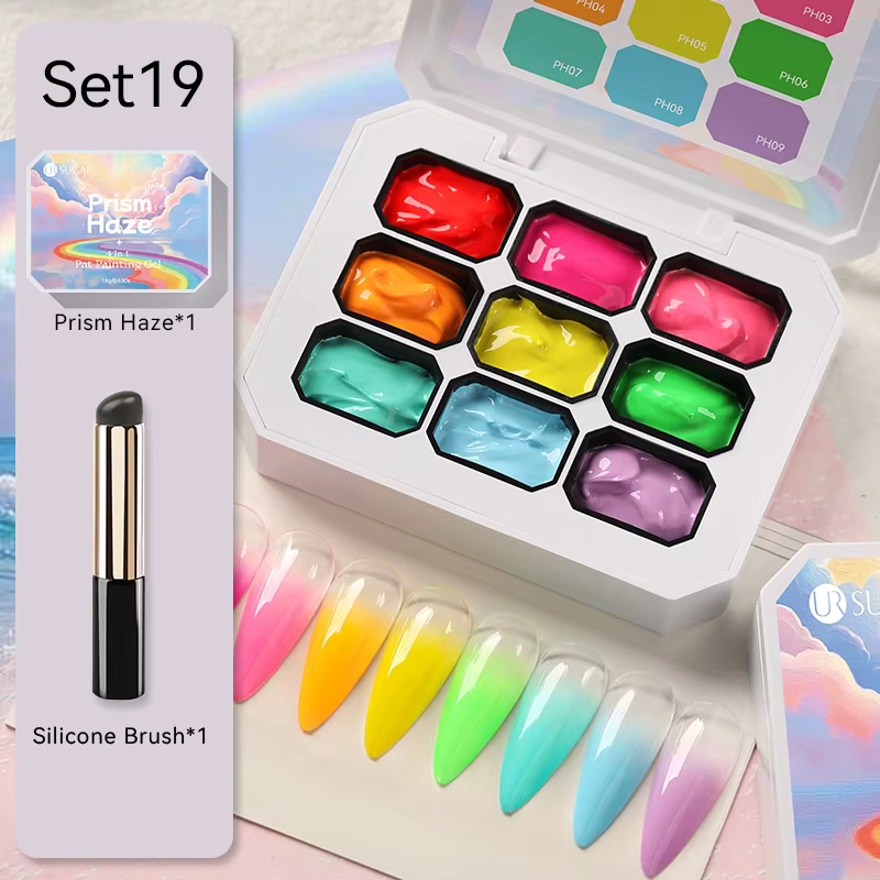 UR SUGAR 4 en 1 Pat peinture Gel vernis à ongles ensemble 9 couleurs Semi Permanent tremper UV LED o