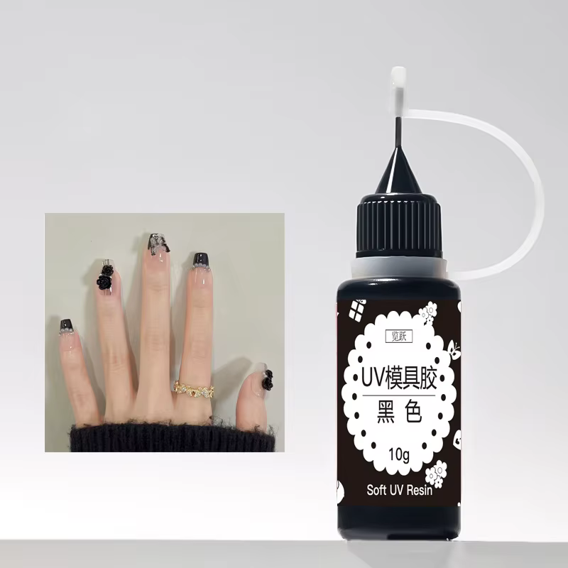 Gel sculpté pour moule à ongles 10g, Gel UV, Colle noire rose cristalline, Outil de moulage acryliqu