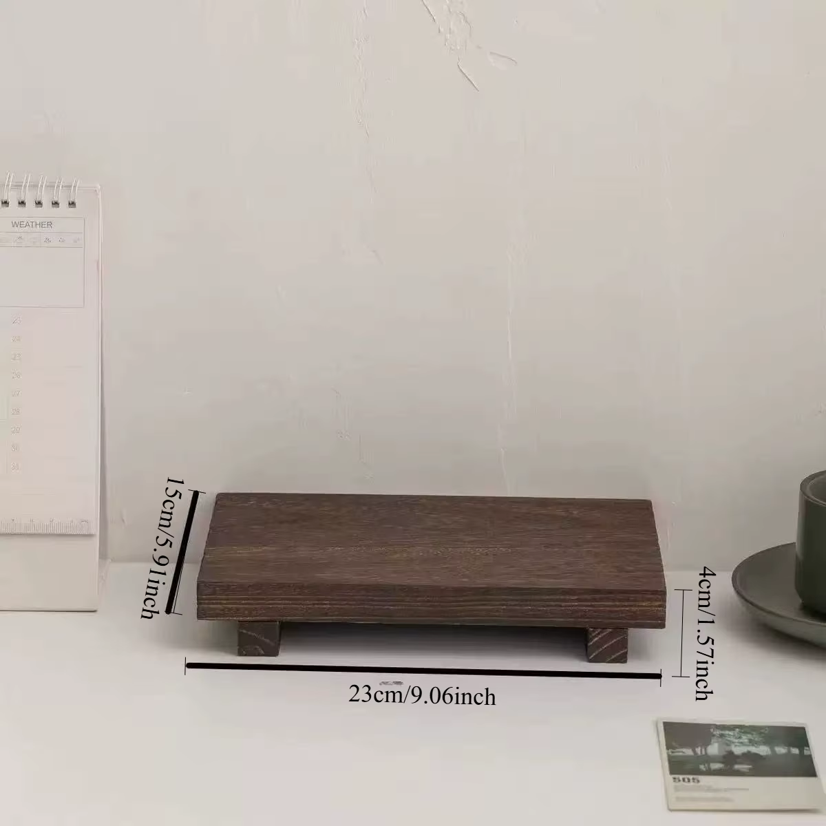 Plateau décoratif en bois vintage, élégant plateau de rangement pour salle de bain et cuisine, idéal
