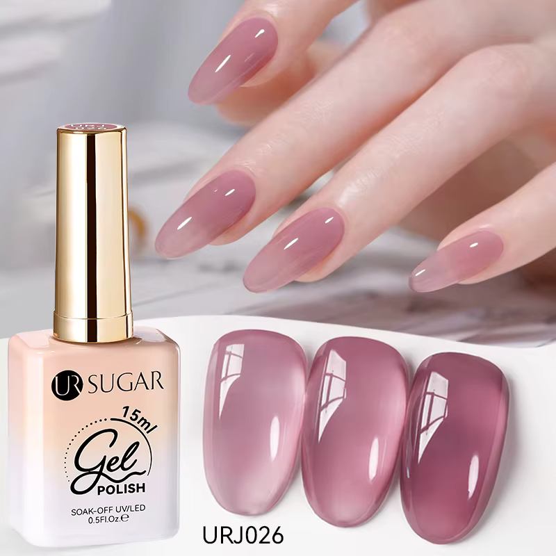 UR SUGAR 15ml gelée nue Gel vernis à ongles rose clair translucide couleur tremper UV LED Gel vernis