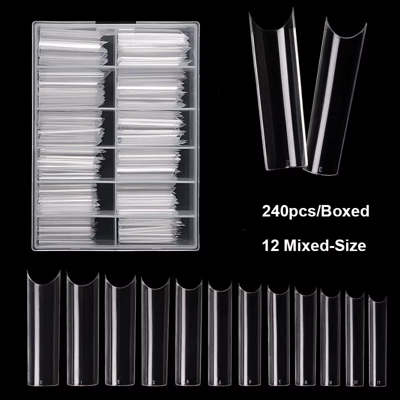 240 pièces/boîte multi-tailles XXL longs faux conseils presse sur ongles acryliques couverture compl