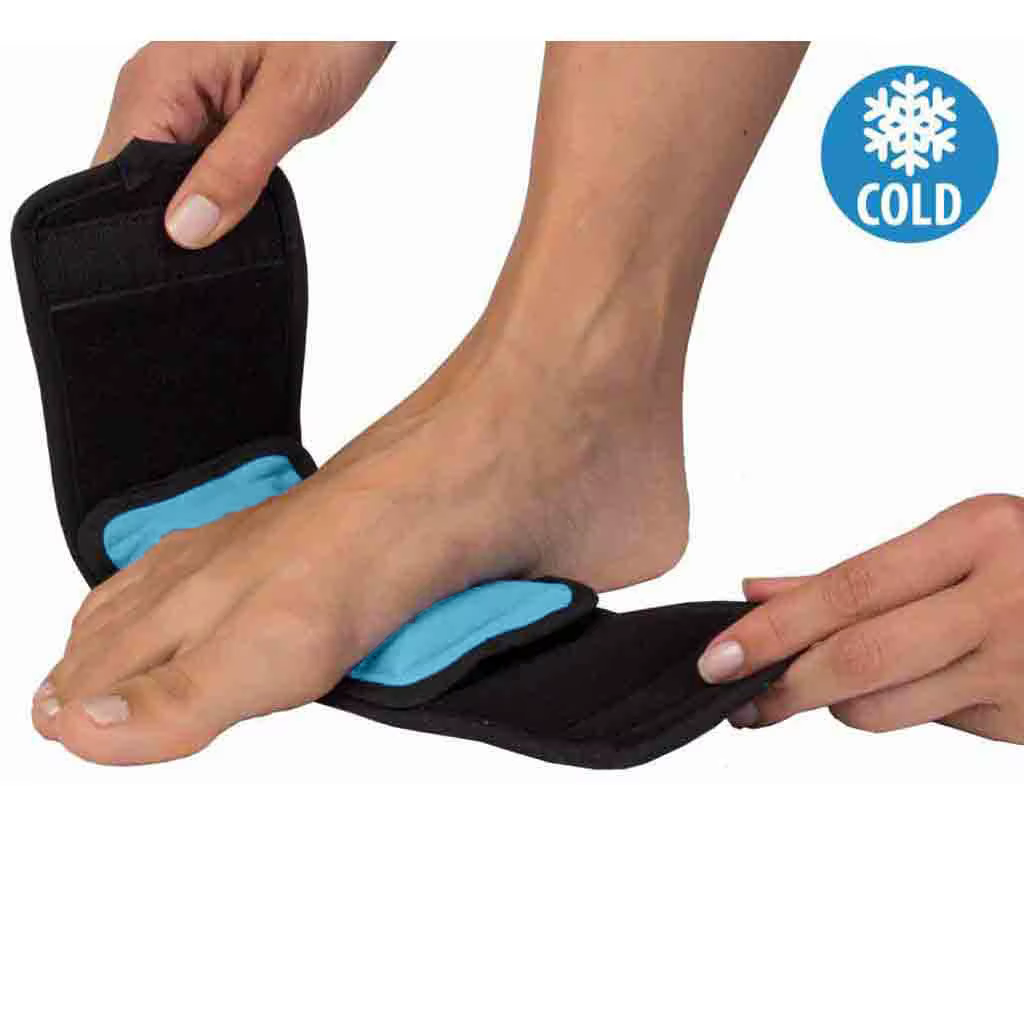 Sac de glace noir réutilisable pour les blessures, sangle en Gel, soulagement des mains, des pieds, 