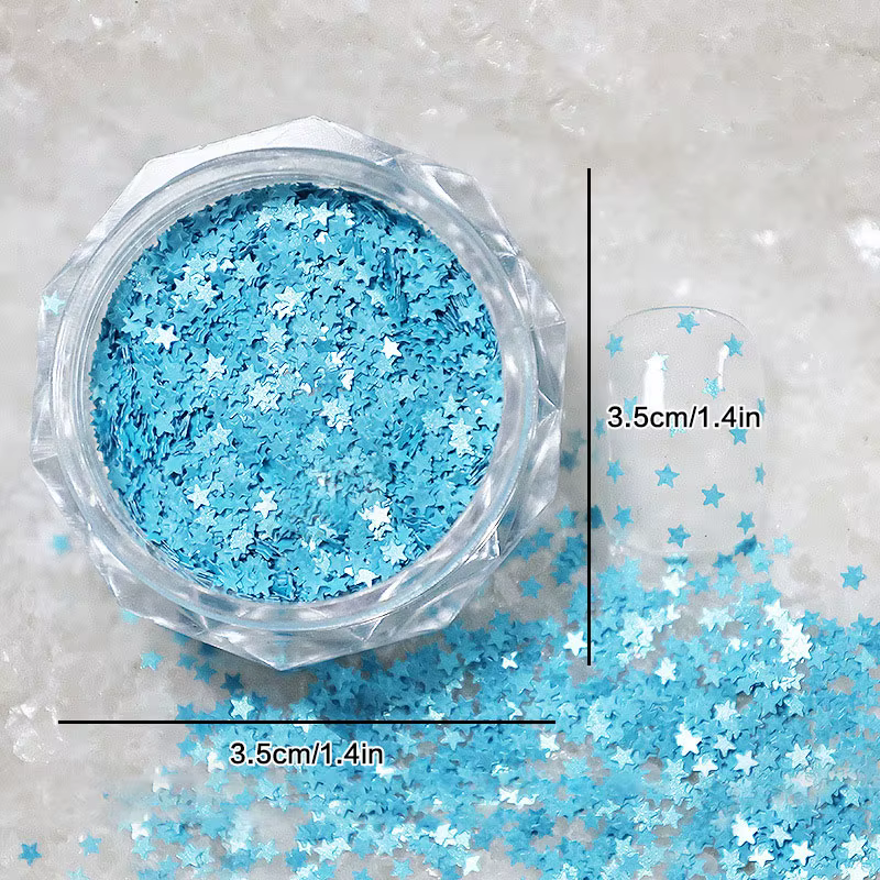 1 pot 1mm Mini étoile scintillante ongles paillettes scintillantes décoration des ongles Salon de ma