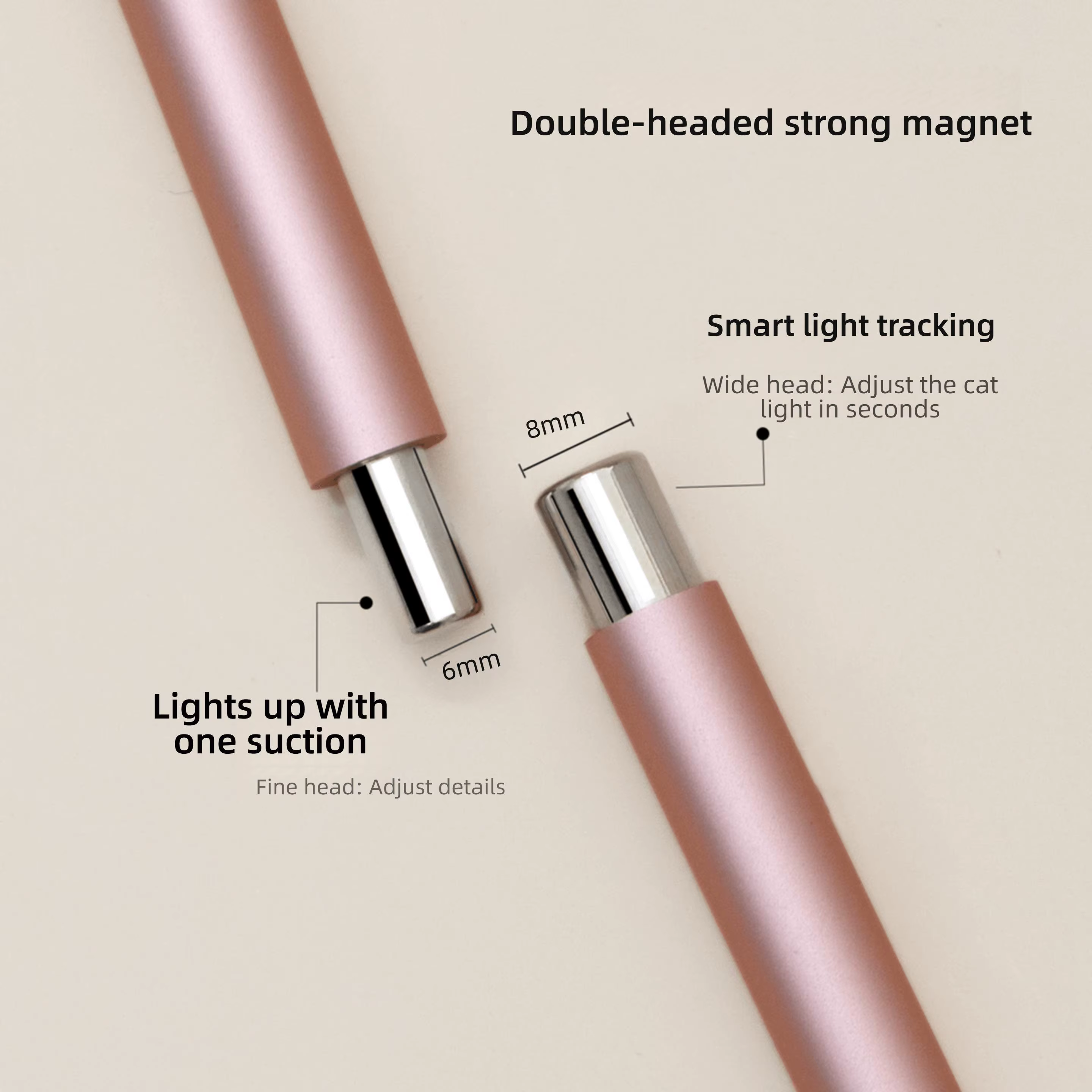 Stylo magnétique pour ongles œil de chat, Double tête, avec boule en acier, bâton magnétique puissan