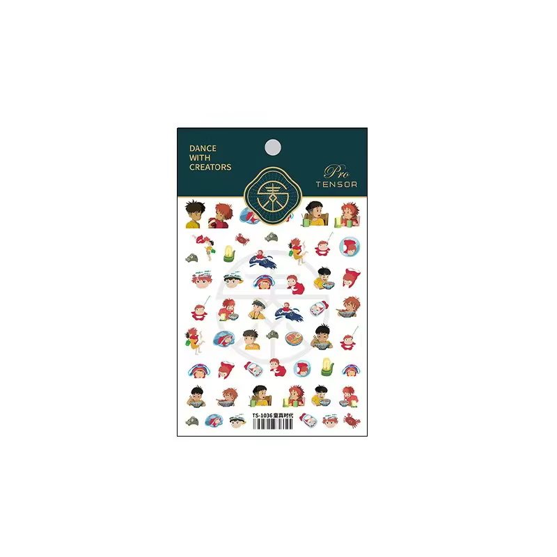 Miniso nouveaux autocollants d'ongle d'anime dessin animé Snoopy autocollants d'ongle autocollants P